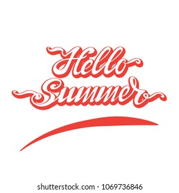 Bright lettering "Hello summer" for posts in social networks, letterheads, souveneers, t-shirt prints, 
signboards, cards,baners and labels. 