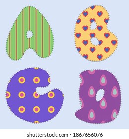 bright letters with imitation textiles