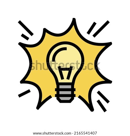 bright light bulb color icon vector. bright light bulb sign. isolated symbol illustration