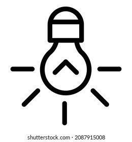 Bright Light Bulb Flat Icon Isolated On White Background