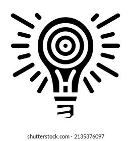 bright light bulb glyph icon vector. bright light bulb sign. isolated contour symbol black illustration