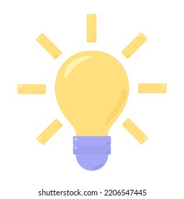 Bright light bulb icon. Business idea, strategy concept vector illustration design