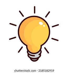 icono de la bombilla de luz brillante aislado