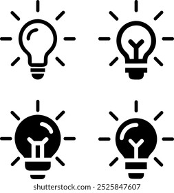 Helle Glühbirne Icon Vektor Design für Ideen und Innovation