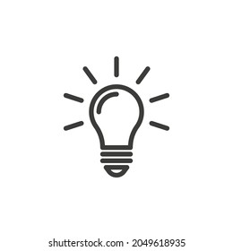 Bright light bulb icon with white background