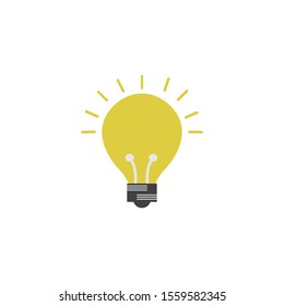 bright light bulb idea icon flat style illustration