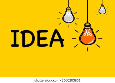 Bright light bulb idea vector illustration with abstract background 