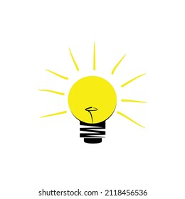 bright light bulb illustration vector icon