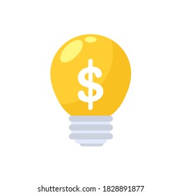 Una bombilla de luz brillante El interior es un símbolo del dólar. Ideas para ganar dinero con la creatividad.