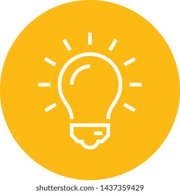 Bright Light Bulb Outline Icon