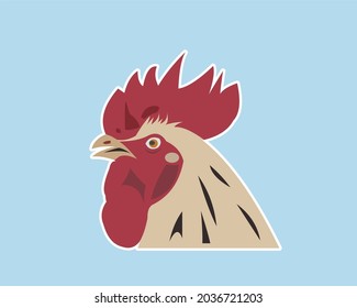cabeza de gallo de colores claros y brillantes
