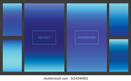 Bright light and dark classic blue gradients for smartphone screen backgrounds. Set of soft deep color vibrant wallpaper for mobile apps, ui design
