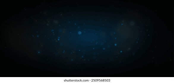 Bright light effect with many shiny particles, on black background. Vector star cloud with dust. Background Vector	
