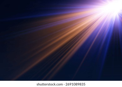 Efecto de luz brillante de líneas de neón y explosión de estrella.
