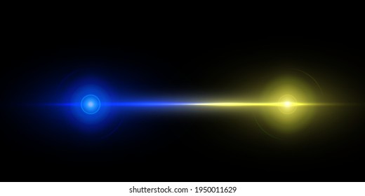 Bright light effect with rays and highlights for vector illustration.