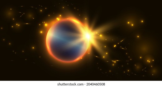 Bright light effect with rays and highlights for vector illustration.	
