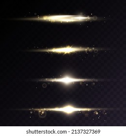 Bright light effect with rays and highlights for vector illustration.	
