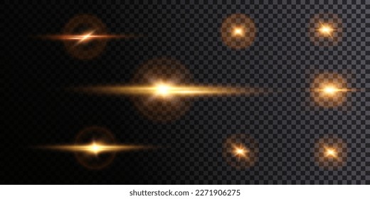 Bright light effect with rays and highlights for vector illustration.	
