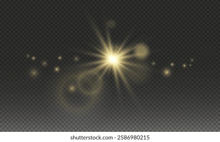 Bright light effect with star and highlights 