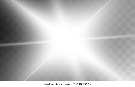 Efecto luminoso, estrella, sol para ilustraciones vectoriales
