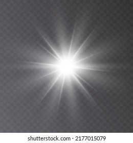 Bright light effect. Star Sun Illumination for vector illustration. Shiny sun effect. Vector