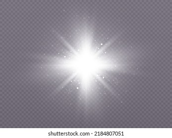 Bright light effect. Star Sun Illumination for vector illustration. Shiny sun effect. Vector	