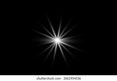 Bright Light, Effect.nova Star, Bright Shale On Transparent Background.vector.