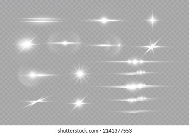 Bright light effects. Shiny stars.