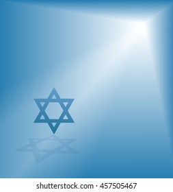 bright light falls on david star abstract vector illustration