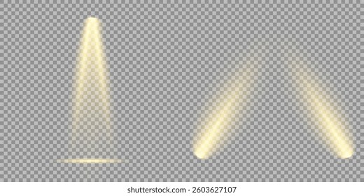 Bright light flash with cross-shaped beams, radiant white starburst, glowing flare overlay. Spotlight and Star with Bokeh and Dust Effect. Glowing Abstract. Yellow light effects. Light design element.