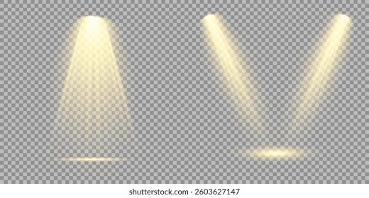 Bright light flash with cross-shaped beams, radiant white starburst, glowing flare overlay. Spotlight and Star with Bokeh and Dust Effect. Glowing Abstract. Yellow light effects. Light design element.