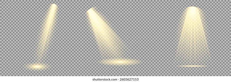 Bright light flash with cross-shaped beams, radiant white starburst, glowing flare overlay. Spotlight and Star with Bokeh and Dust Effect. Glowing Abstract. Yellow light effects. Light design element.