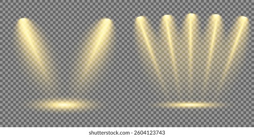 Bright light flash with cross-shaped beams, radiant white starburst, glowing flare overlay. Spotlight and Star with Bokeh and Dust Effect. Glowing Abstract. Yellow light effects. Light design element.