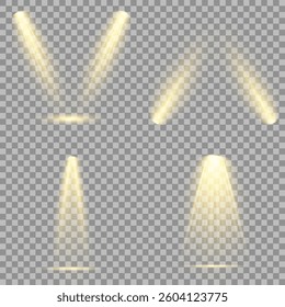 Bright light flash with cross-shaped beams, radiant white starburst, glowing flare overlay. Spotlight and Star with Bokeh and Dust Effect. Glowing Abstract. Yellow light effects. Light design element.