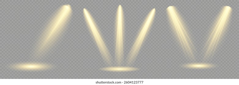 Bright light flash with cross-shaped beams, radiant white starburst, glowing flare overlay. Spotlight and Star with Bokeh and Dust Effect. Glowing Abstract. Yellow light effects. Light design element.