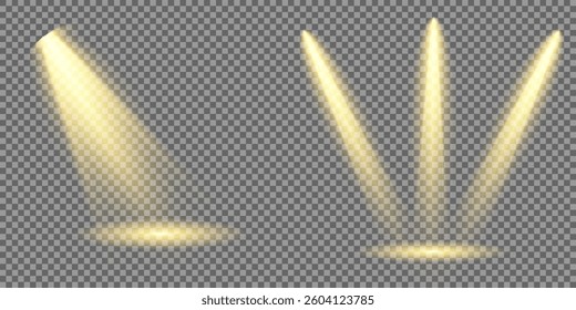 Bright light flash with cross-shaped beams, radiant white starburst, glowing flare overlay. Spotlight and Star with Bokeh and Dust Effect. Glowing Abstract. Yellow light effects. Light design element.