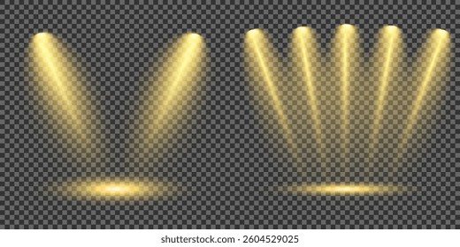 Bright light flash with cross-shaped beams, radiant white starburst, glowing flare overlay. Spotlight and Star with Bokeh and Dust Effect. Glowing Abstract. Yellow light effects. Light design element.