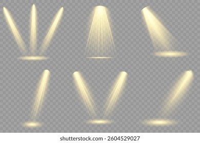 Bright light flash with cross-shaped beams, radiant white starburst, glowing flare overlay. Spotlight and Star with Bokeh and Dust Effect. Glowing Abstract. Yellow light effects. Light design element.