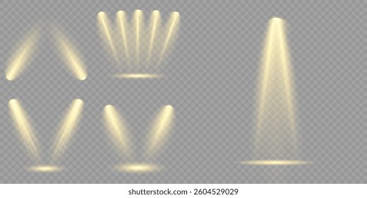 Bright light flash with cross-shaped beams, radiant white starburst, glowing flare overlay. Spotlight and Star with Bokeh and Dust Effect. Glowing Abstract. Yellow light effects. Light design element.