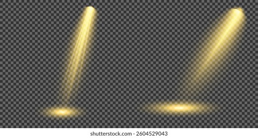 Bright light flash with cross-shaped beams, radiant white starburst, glowing flare overlay. Spotlight and Star with Bokeh and Dust Effect. Glowing Abstract. Yellow light effects. Light design element.