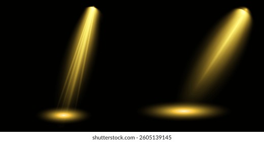 Bright light flash with cross-shaped beams, radiant white starburst, glowing flare overlay. Spotlight and Star with Bokeh and Dust Effect. Glowing Abstract. Yellow light effects. Light design element.