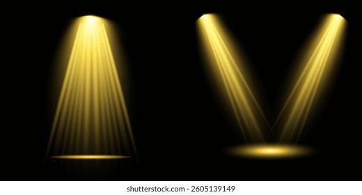 Bright light flash with cross-shaped beams, radiant white starburst, glowing flare overlay. Spotlight and Star with Bokeh and Dust Effect. Glowing Abstract. Yellow light effects. Light design element.