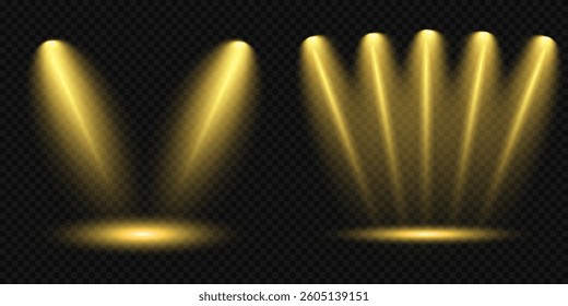 Bright light flash with cross-shaped beams, radiant white starburst, glowing flare overlay. Spotlight and Star with Bokeh and Dust Effect. Glowing Abstract. Yellow light effects. Light design element.
