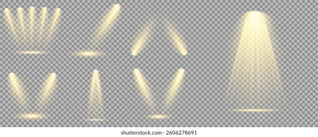 Bright light flash with cross-shaped beams, radiant white starburst, glowing flare overlay. Spotlight and Star with Bokeh and Dust Effect. Glowing Abstract. Yellow light effects. Light design element.