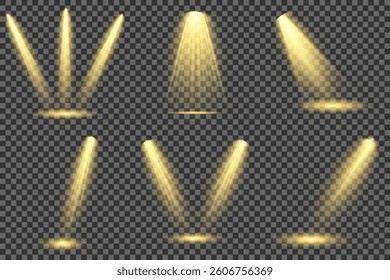 Bright light flash with cross-shaped beams, radiant white starburst, glowing flare overlay. Spotlight and Star with Bokeh and Dust Effect. Glowing Abstract. Yellow light effects. Light design element.
