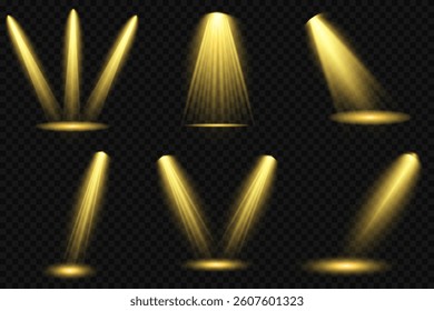 Bright light flash with cross-shaped beams, radiant white starburst, glowing flare overlay. Spotlight and Star with Bokeh and Dust Effect. Glowing Abstract. Yellow light effects. Light design element.