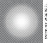 Bright light glowing on transparent background with soft gradient effect.
