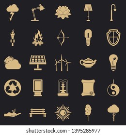 Bright light icons set. Simple set of 25 bright light vector icons for web for any design