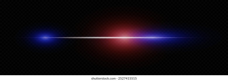 Bright light line of light. Magical glare effect. On a transparent background.