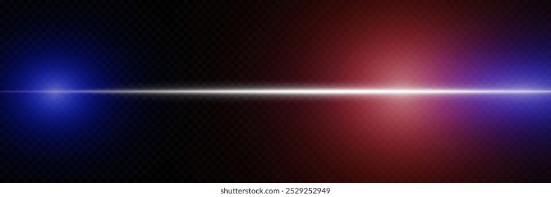 Bright light line of light. Magical glare effect. On a transparent background.